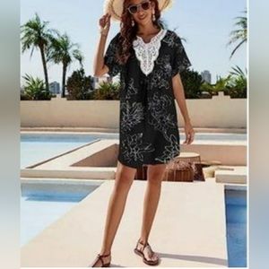 *Bohemian Black/White Dress or Cover up Sz L